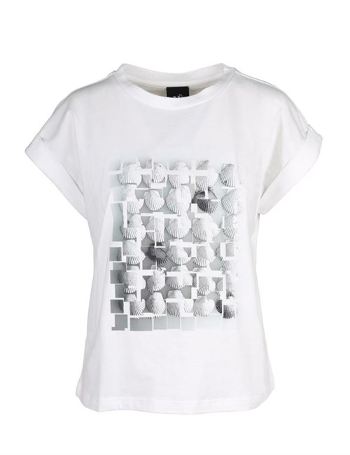 T-shirt med print, økologisk bomuld, hvid, NÜ Denmark